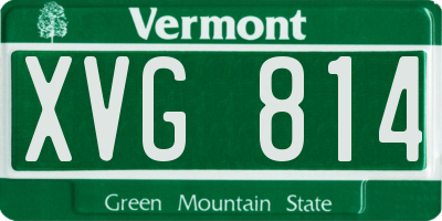 VT license plate XVG814