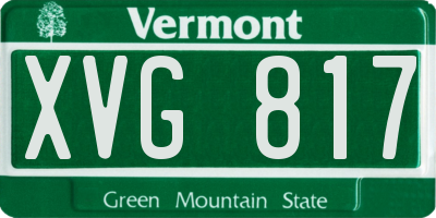 VT license plate XVG817