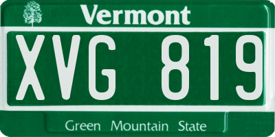 VT license plate XVG819