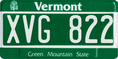 VT license plate XVG822