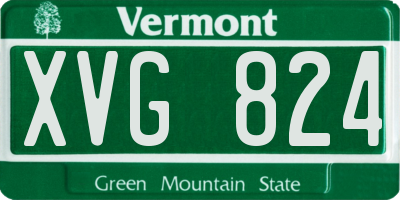 VT license plate XVG824