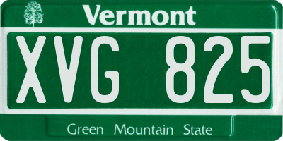 VT license plate XVG825