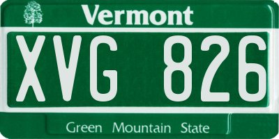 VT license plate XVG826