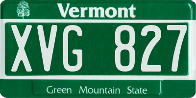 VT license plate XVG827