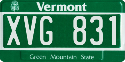 VT license plate XVG831