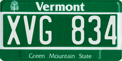 VT license plate XVG834