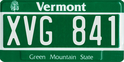 VT license plate XVG841