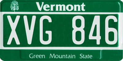 VT license plate XVG846