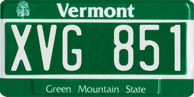 VT license plate XVG851