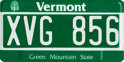 VT license plate XVG856