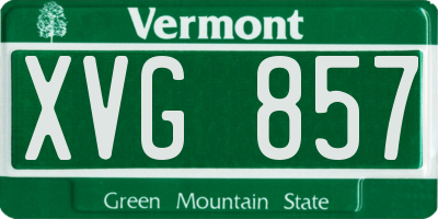 VT license plate XVG857