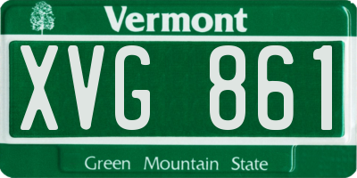 VT license plate XVG861