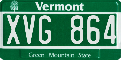 VT license plate XVG864