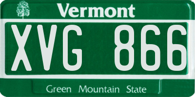VT license plate XVG866