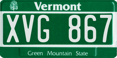 VT license plate XVG867