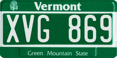VT license plate XVG869