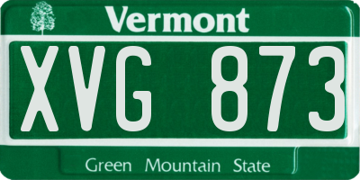 VT license plate XVG873
