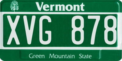 VT license plate XVG878