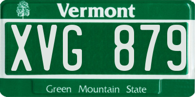 VT license plate XVG879
