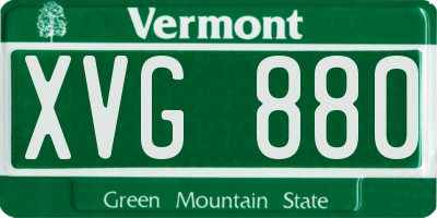 VT license plate XVG880