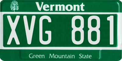 VT license plate XVG881