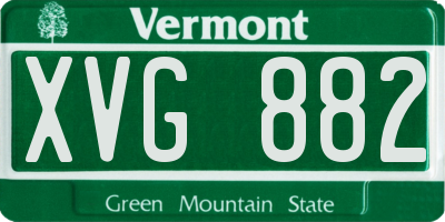 VT license plate XVG882