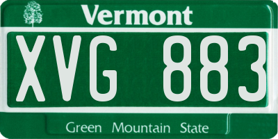 VT license plate XVG883