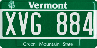 VT license plate XVG884