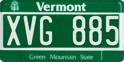 VT license plate XVG885
