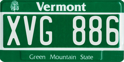 VT license plate XVG886