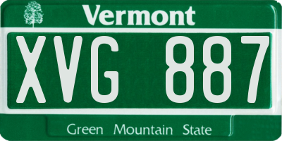 VT license plate XVG887