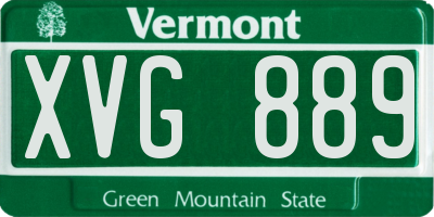 VT license plate XVG889