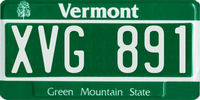 VT license plate XVG891
