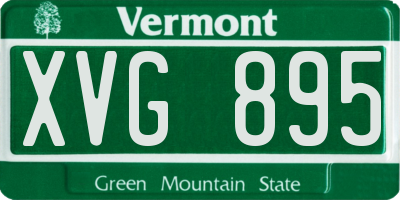 VT license plate XVG895
