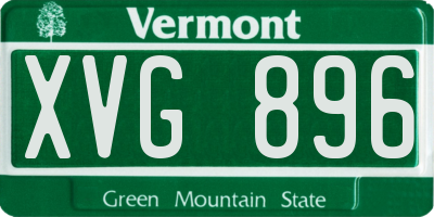 VT license plate XVG896