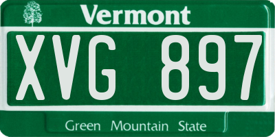 VT license plate XVG897