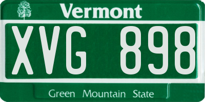 VT license plate XVG898