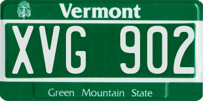 VT license plate XVG902