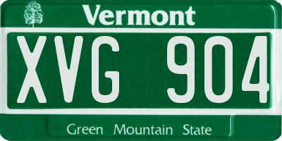 VT license plate XVG904