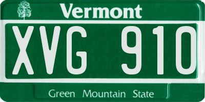 VT license plate XVG910