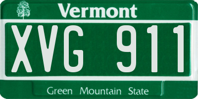 VT license plate XVG911
