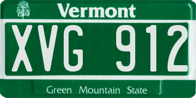 VT license plate XVG912