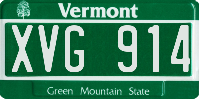 VT license plate XVG914