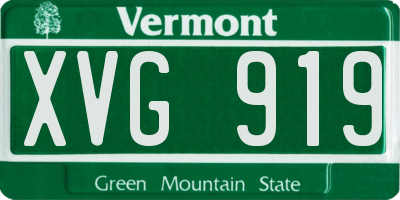 VT license plate XVG919