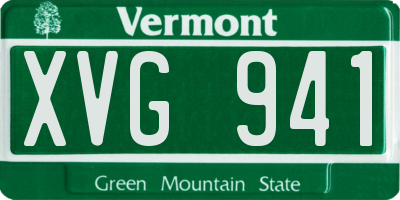 VT license plate XVG941