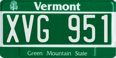 VT license plate XVG951