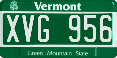 VT license plate XVG956