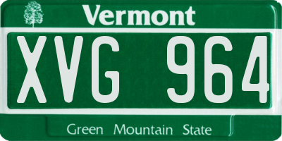 VT license plate XVG964