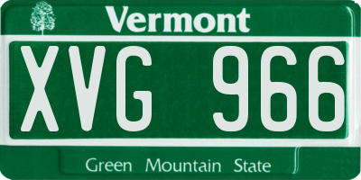 VT license plate XVG966