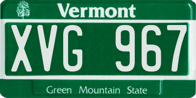 VT license plate XVG967